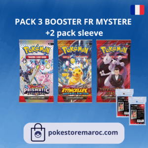 pack 3 booster cartes pokémon mystère français+ 2 pack sleeve